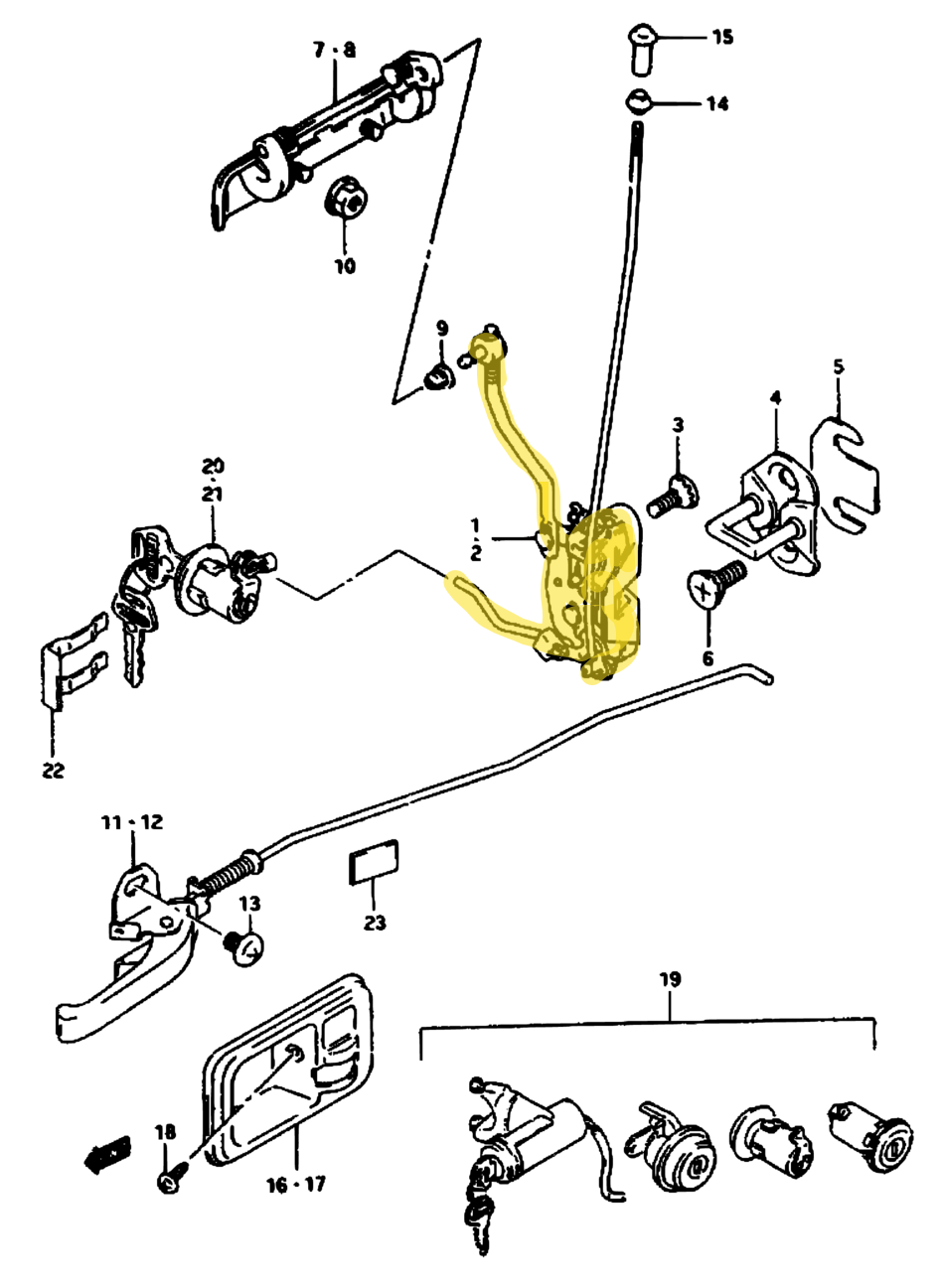 Front Door Latch Assembly Set