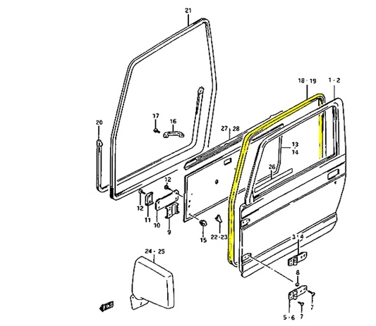 Front Door Weather Strip Set