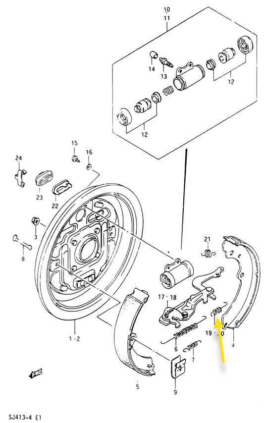 Samurai / SJ413 Rear Brake Spring Rod Set